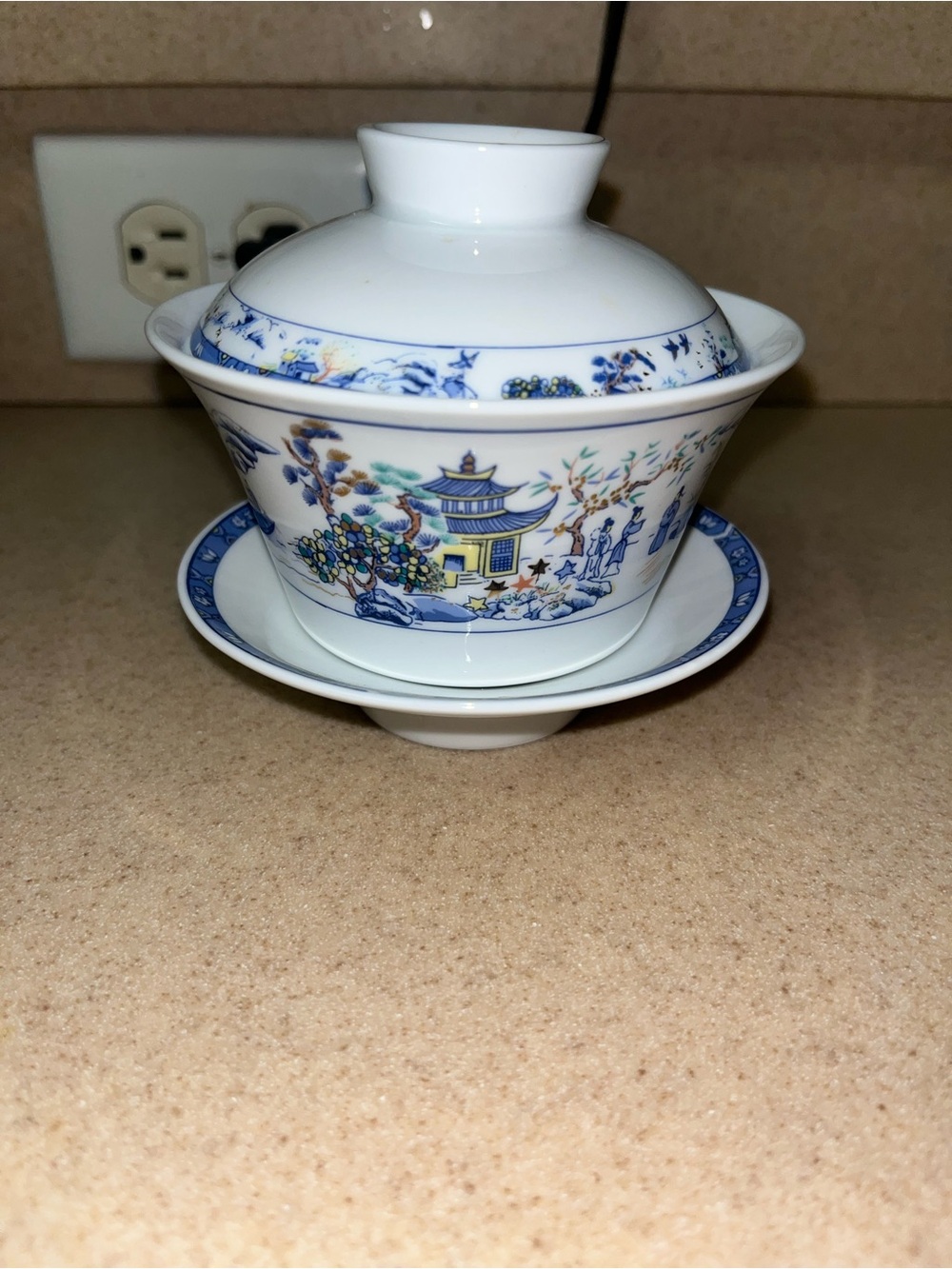 Zhaofeng Ceramics Chinese porcelain gaiwan sancai bowl covered tea cup